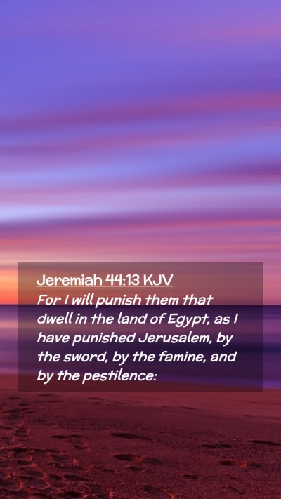 Picture 02 - Jeremiah 44:13 KJV Mobile Phone Wallpaper - For I will punish them that dwell in the land of - Mobile Bible Verse Wallpaper