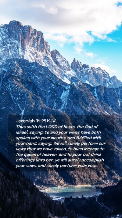 Picture 02 - Jeremiah 44:25 KJV Mobile Phone Wallpaper - Thus saith the LORD of hosts, the God of Israel, - Mobile Bible Verse Wallpaper