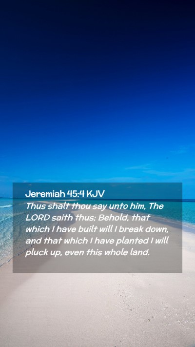 Picture 02 - Jeremiah 45:4 KJV Mobile Phone Wallpaper - Thus shalt thou say unto him, The LORD saith - Mobile Bible Verse Wallpaper