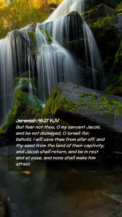 Picture 02 - Jeremiah 46:27 KJV Mobile Phone Wallpaper - But fear not thou, O my servant Jacob, and be not - Mobile Bible Verse Wallpaper