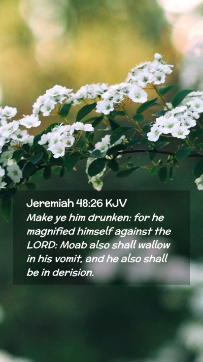 Picture 02 - Jeremiah 48:26 KJV Mobile Phone Wallpaper - Make ye him drunken: for he magnified himself - Mobile Bible Verse Wallpaper