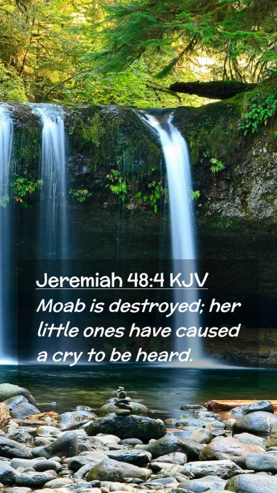 Picture 02 - Jeremiah 48:4 KJV Mobile Phone Wallpaper - Moab is destroyed; her little ones have caused a - Mobile Bible Verse Wallpaper