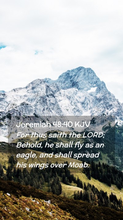 Picture 02 - Jeremiah 48:40 KJV Mobile Phone Wallpaper - For thus saith the LORD; Behold, he shall fly as - Mobile Bible Verse Wallpaper