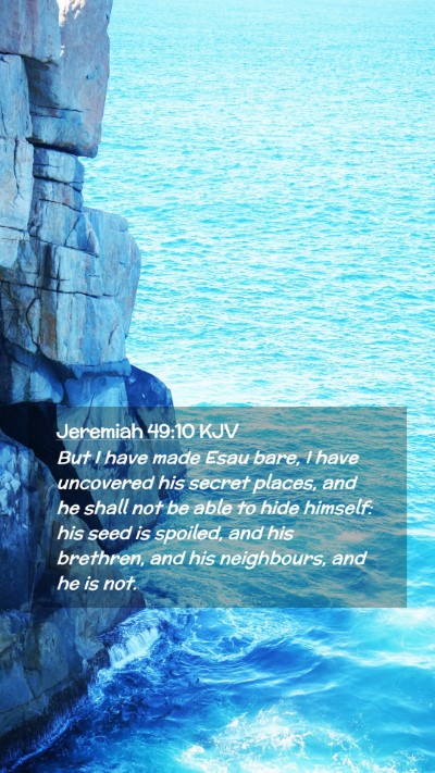 Picture 02 - Jeremiah 49:10 KJV Mobile Phone Wallpaper - But I have made Esau bare, I have uncovered his - Mobile Bible Verse Wallpaper
