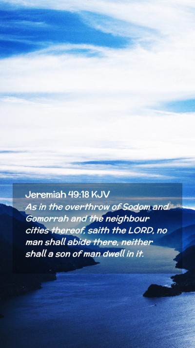 Picture 02 - Jeremiah 49:18 KJV Mobile Phone Wallpaper - As in the overthrow of Sodom and Gomorrah and the - Mobile Bible Verse Wallpaper