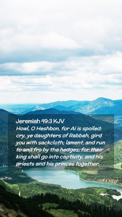 Picture 02 - Jeremiah 49:3 KJV Mobile Phone Wallpaper - Howl, O Heshbon, for Ai is spoiled: cry, ye - Mobile Bible Verse Wallpaper
