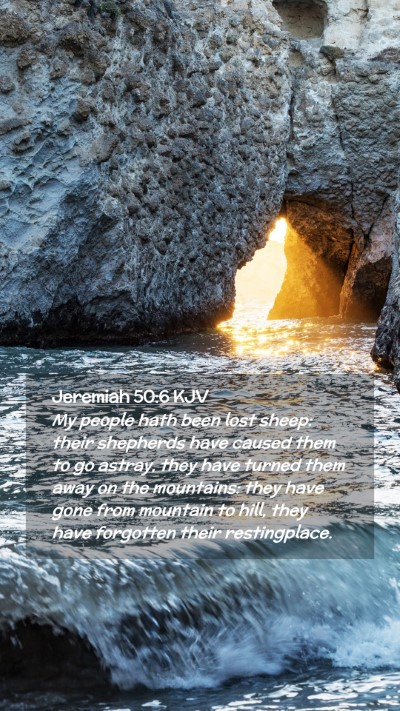 Picture 02 - Jeremiah 50:6 KJV Mobile Phone Wallpaper - My people hath been lost sheep: their shepherds - Mobile Bible Verse Wallpaper