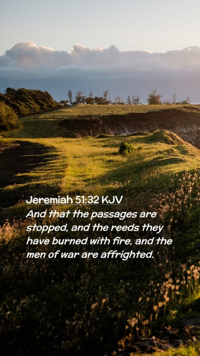Picture 02 - Jeremiah 51:32 KJV Mobile Phone Wallpaper - And that the passages are stopped, and the reeds - Mobile Bible Verse Wallpaper