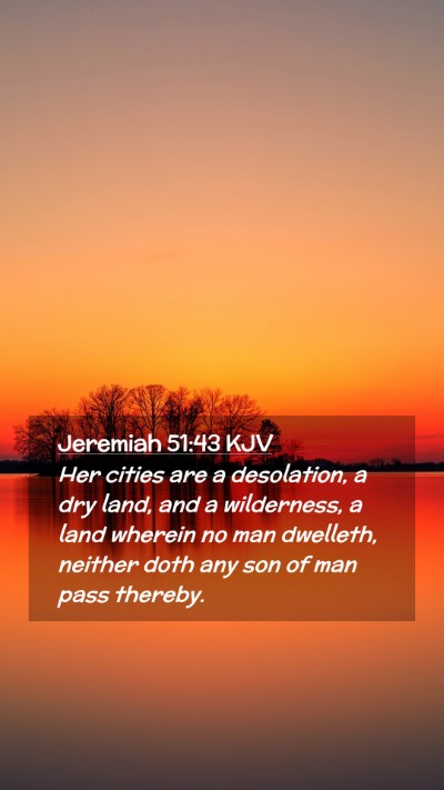 Picture 02 - Jeremiah 51:43 KJV Mobile Phone Wallpaper - Her cities are a desolation, a dry land, and a - Mobile Bible Verse Wallpaper