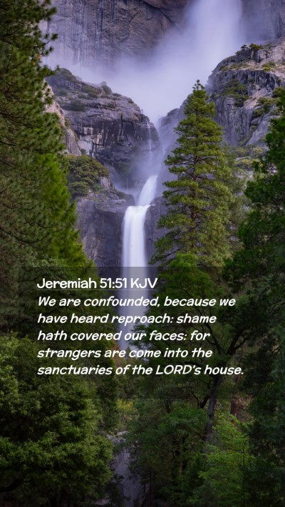 Picture 02 - Jeremiah 51:51 KJV Mobile Phone Wallpaper - We are confounded, because we have heard - Mobile Bible Verse Wallpaper