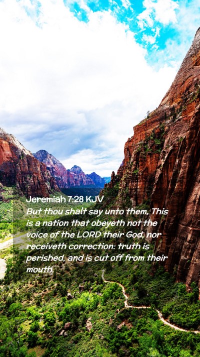 Picture 02 - Jeremiah 7:28 KJV Mobile Phone Wallpaper - But thou shalt say unto them, This is a nation - Mobile Bible Verse Wallpaper