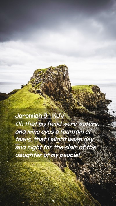 Picture 02 - Jeremiah 9:1 KJV Mobile Phone Wallpaper - Oh that my head were waters, and mine eyes a - Mobile Bible Verse Wallpaper