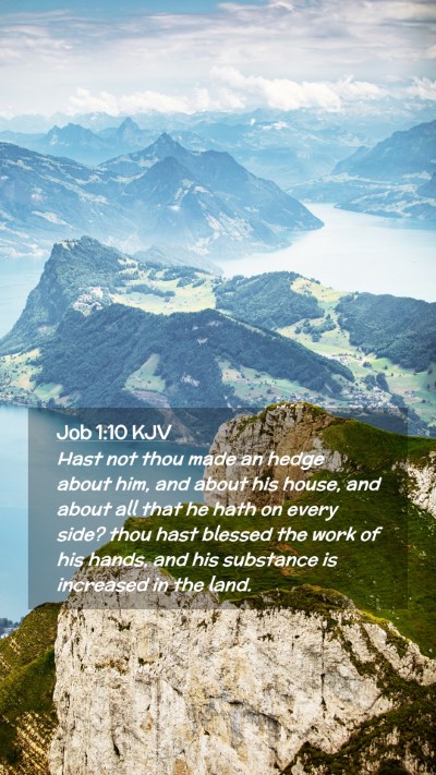 Picture 02 - Job 1:10 KJV Mobile Phone Wallpaper - Hast not thou made an hedge about him, and about - Mobile Bible Verse Wallpaper