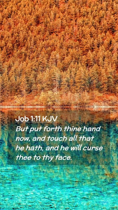 Picture 02 - Job 1:11 KJV Mobile Phone Wallpaper - But put forth thine hand now, and touch all that - Mobile Bible Verse Wallpaper