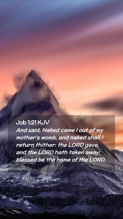 Picture 02 - Job 1:21 KJV Mobile Phone Wallpaper - And said, Naked came I out of my mother's womb, - Mobile Bible Verse Wallpaper