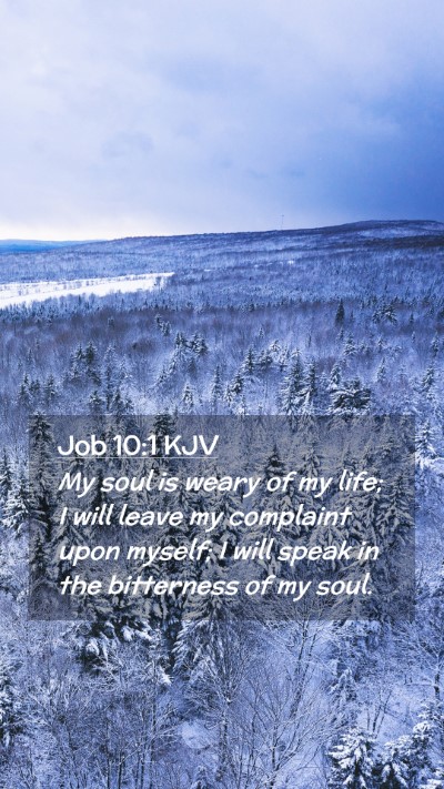 Picture 02 - Job 10:1 KJV Mobile Phone Wallpaper - My soul is weary of my life; I will leave my - Mobile Bible Verse Wallpaper