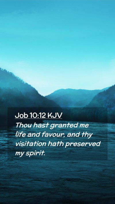 Picture 02 - Job 10:12 KJV Mobile Phone Wallpaper - Thou hast granted me life and favour, and thy - Mobile Bible Verse Wallpaper