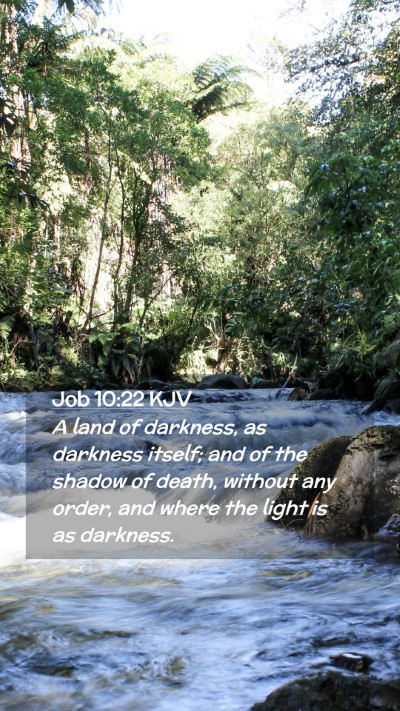 Picture 02 - Job 10:22 KJV Mobile Phone Wallpaper - A land of darkness, as darkness itself; and of - Mobile Bible Verse Wallpaper