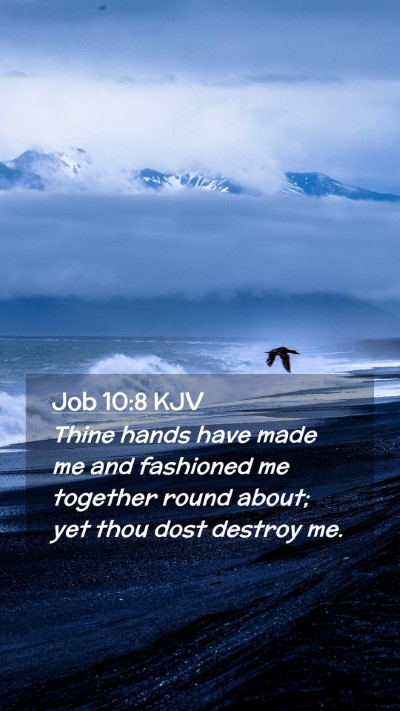 Picture 02 - Job 10:8 KJV Mobile Phone Wallpaper - Thine hands have made me and fashioned me - Mobile Bible Verse Wallpaper