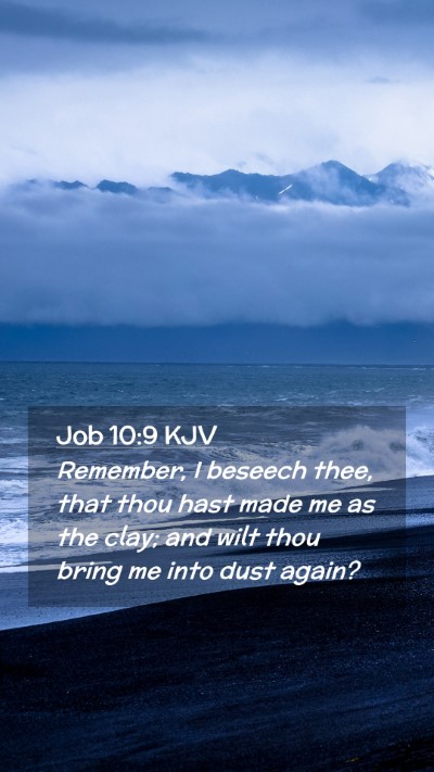 Picture 02 - Job 10:9 KJV Mobile Phone Wallpaper - Remember, I beseech thee, that thou hast made me - Mobile Bible Verse Wallpaper