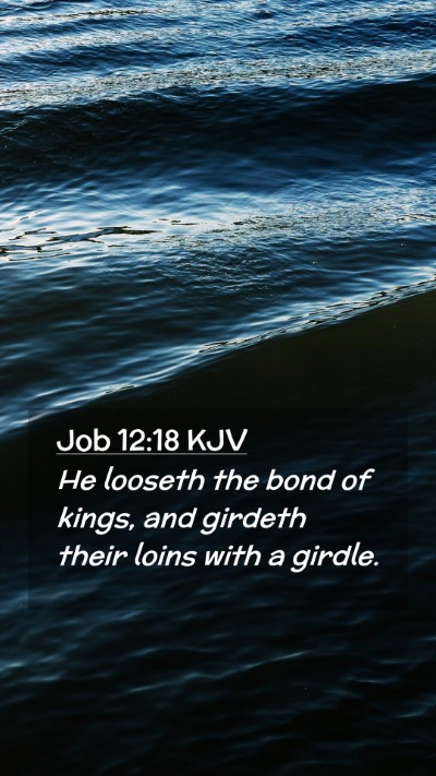 Picture 02 - Job 12:18 KJV Mobile Phone Wallpaper - He looseth the bond of kings, and girdeth their - Mobile Bible Verse Wallpaper