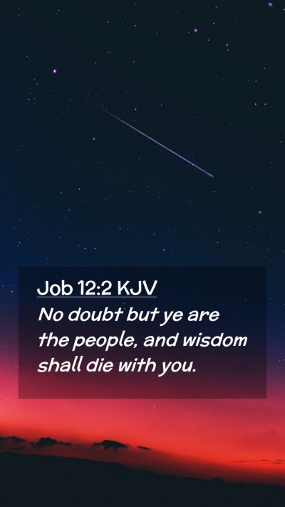 Picture 02 - Job 12:2 KJV Mobile Phone Wallpaper - No doubt but ye are the people, and wisdom shall - Mobile Bible Verse Wallpaper