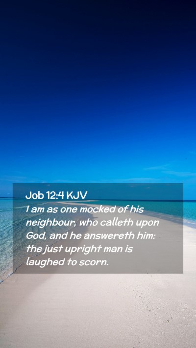 Picture 02 - Job 12:4 KJV Mobile Phone Wallpaper - I am as one mocked of his neighbour, who calleth - Mobile Bible Verse Wallpaper