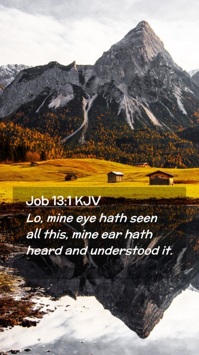 Picture 02 - Job 13:1 KJV Mobile Phone Wallpaper - Lo, mine eye hath seen all this, mine ear hath - Mobile Bible Verse Wallpaper