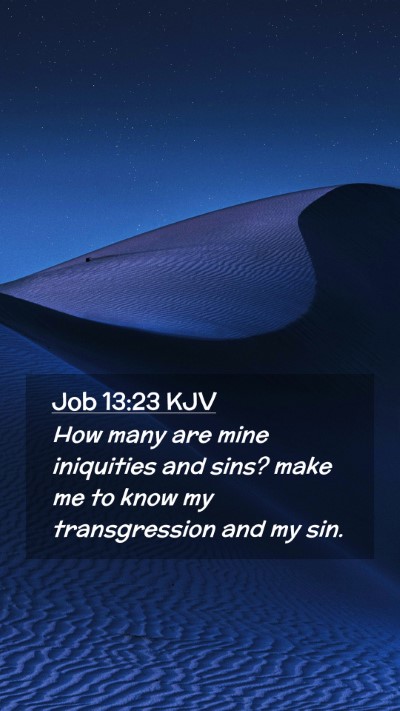 Picture 02 - Job 13:23 KJV Mobile Phone Wallpaper - How many are mine iniquities and sins? make me to - Mobile Bible Verse Wallpaper