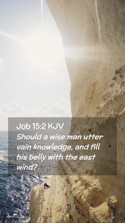 Picture 02 - Job 15:2 KJV Mobile Phone Wallpaper - Should a wise man utter vain knowledge, and fill - Mobile Bible Verse Wallpaper