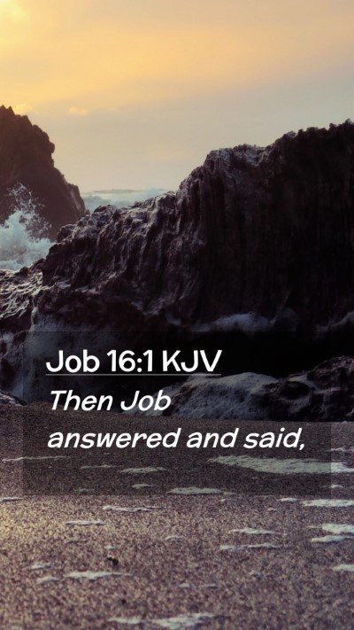 Picture 02 - Job 16:1 KJV Mobile Phone Wallpaper - Then Job answered and - Mobile Bible Verse Wallpaper