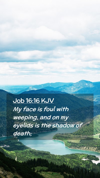 Picture 02 - Job 16:16 KJV Mobile Phone Wallpaper - My face is foul with weeping, and on my eyelids - Mobile Bible Verse Wallpaper