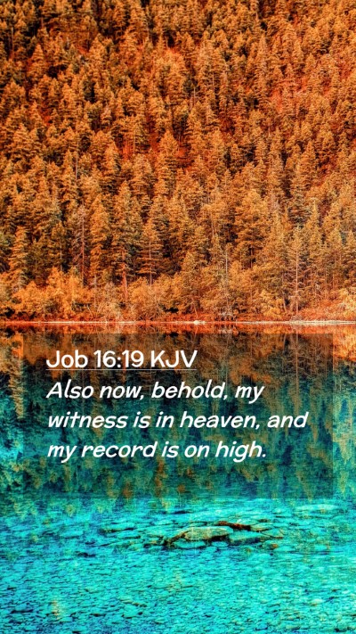 Picture 02 - Job 16:19 KJV Mobile Phone Wallpaper - Also now, behold, my witness is in heaven, and my - Mobile Bible Verse Wallpaper