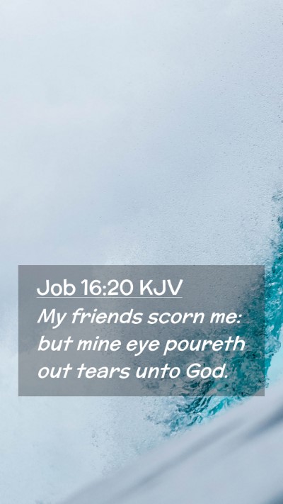 Picture 02 - Job 16:20 KJV Mobile Phone Wallpaper - My friends scorn me: but mine eye poureth out - Mobile Bible Verse Wallpaper
