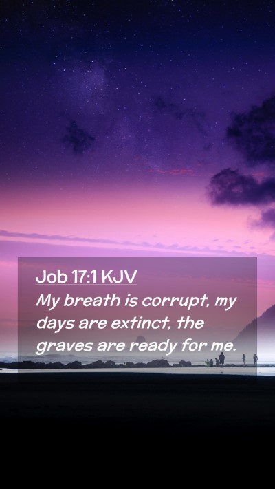 Picture 02 - Job 17:1 KJV Mobile Phone Wallpaper - My breath is corrupt, my days are extinct, the - Mobile Bible Verse Wallpaper
