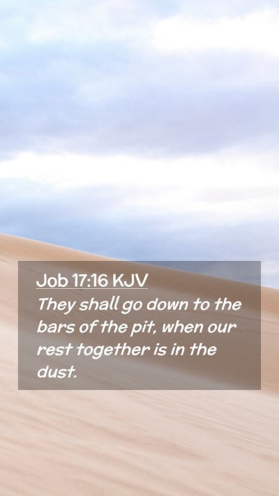 Picture 02 - Job 17:16 KJV Mobile Phone Wallpaper - They shall go down to the bars of the pit, when - Mobile Bible Verse Wallpaper