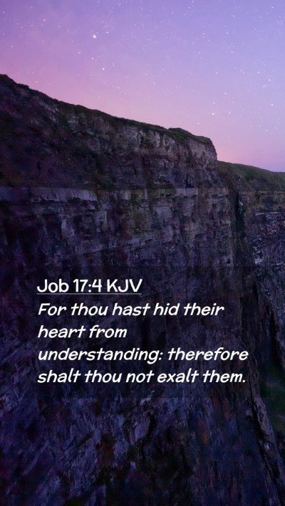 Picture 02 - Job 17:4 KJV Mobile Phone Wallpaper - For thou hast hid their heart from understanding: - Mobile Bible Verse Wallpaper