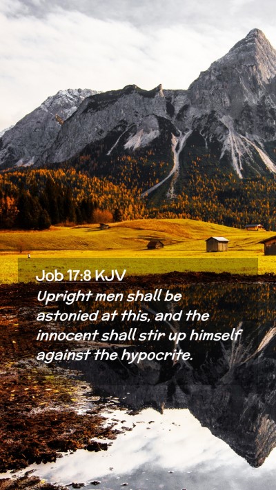 Picture 02 - Job 17:8 KJV Mobile Phone Wallpaper - Upright men shall be astonied at this, and the - Mobile Bible Verse Wallpaper