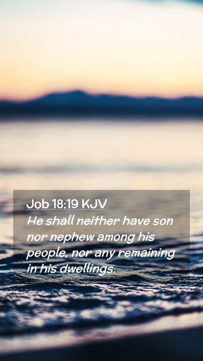 Picture 02 - Job 18:19 KJV Mobile Phone Wallpaper - He shall neither have son nor nephew among his - Mobile Bible Verse Wallpaper
