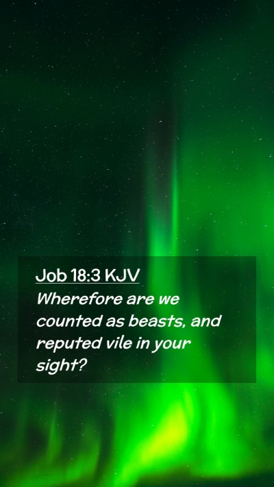 Picture 02 - Job 18:3 KJV Mobile Phone Wallpaper - Wherefore are we counted as beasts, and reputed - Mobile Bible Verse Wallpaper