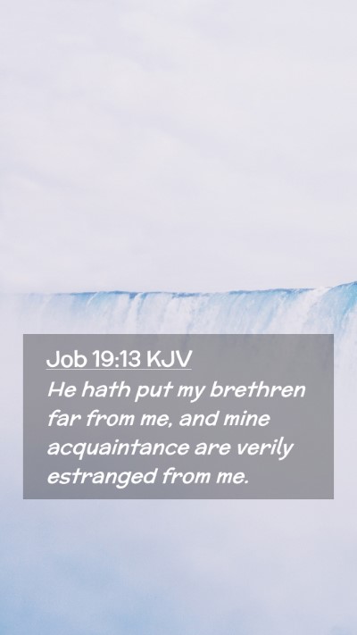 Picture 02 - Job 19:13 KJV Mobile Phone Wallpaper - He hath put my brethren far from me, and mine - Mobile Bible Verse Wallpaper