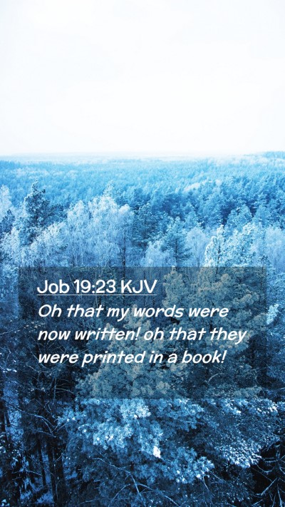 Picture 02 - Job 19:23 KJV Mobile Phone Wallpaper - Oh that my words were now written! oh that they - Mobile Bible Verse Wallpaper