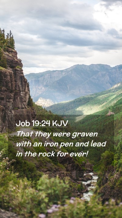 Picture 02 - Job 19:24 KJV Mobile Phone Wallpaper - That they were graven with an iron pen and lead - Mobile Bible Verse Wallpaper