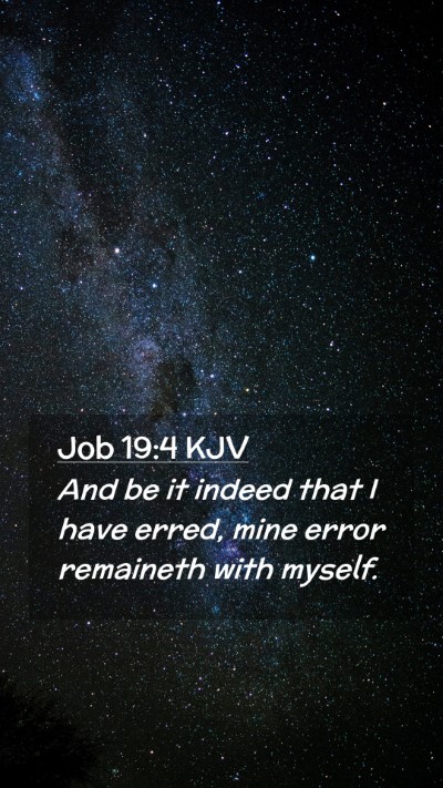 Picture 02 - Job 19:4 KJV Mobile Phone Wallpaper - And be it indeed that I have erred, mine error - Mobile Bible Verse Wallpaper