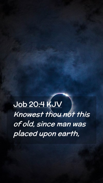 Picture 02 - Job 20:4 KJV Mobile Phone Wallpaper - Knowest thou not this of old, since man was - Mobile Bible Verse Wallpaper
