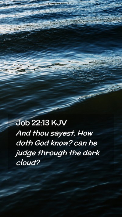 Picture 02 - Job 22:13 KJV Mobile Phone Wallpaper - And thou sayest, How doth God know? can he judge - Mobile Bible Verse Wallpaper