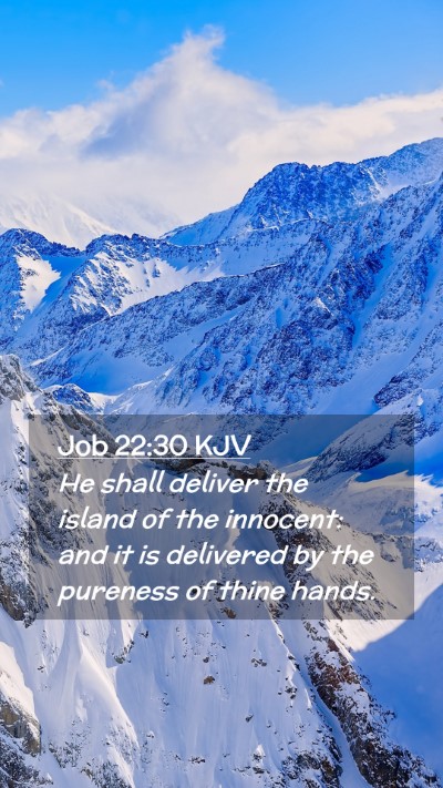 Picture 02 - Job 22:30 KJV Mobile Phone Wallpaper - He shall deliver the island of the innocent: and - Mobile Bible Verse Wallpaper