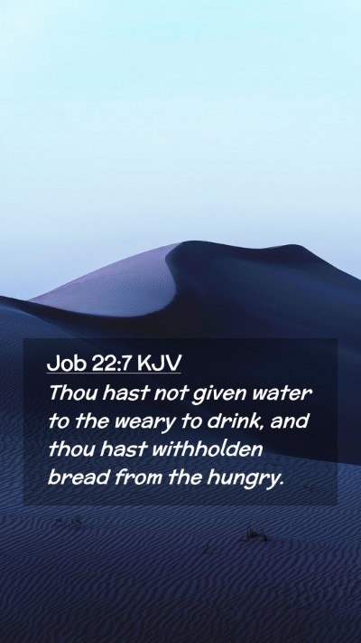 Picture 02 - Job 22:7 KJV Mobile Phone Wallpaper - Thou hast not given water to the weary to drink, - Mobile Bible Verse Wallpaper