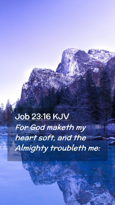 Picture 02 - Job 23:16 KJV Mobile Phone Wallpaper - For God maketh my heart soft, and the Almighty - Mobile Bible Verse Wallpaper