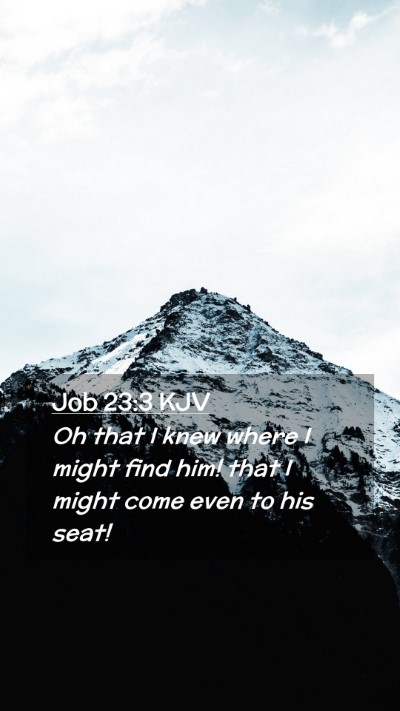 Picture 02 - Job 23:3 KJV Mobile Phone Wallpaper - Oh that I knew where I might find him! that I - Mobile Bible Verse Wallpaper